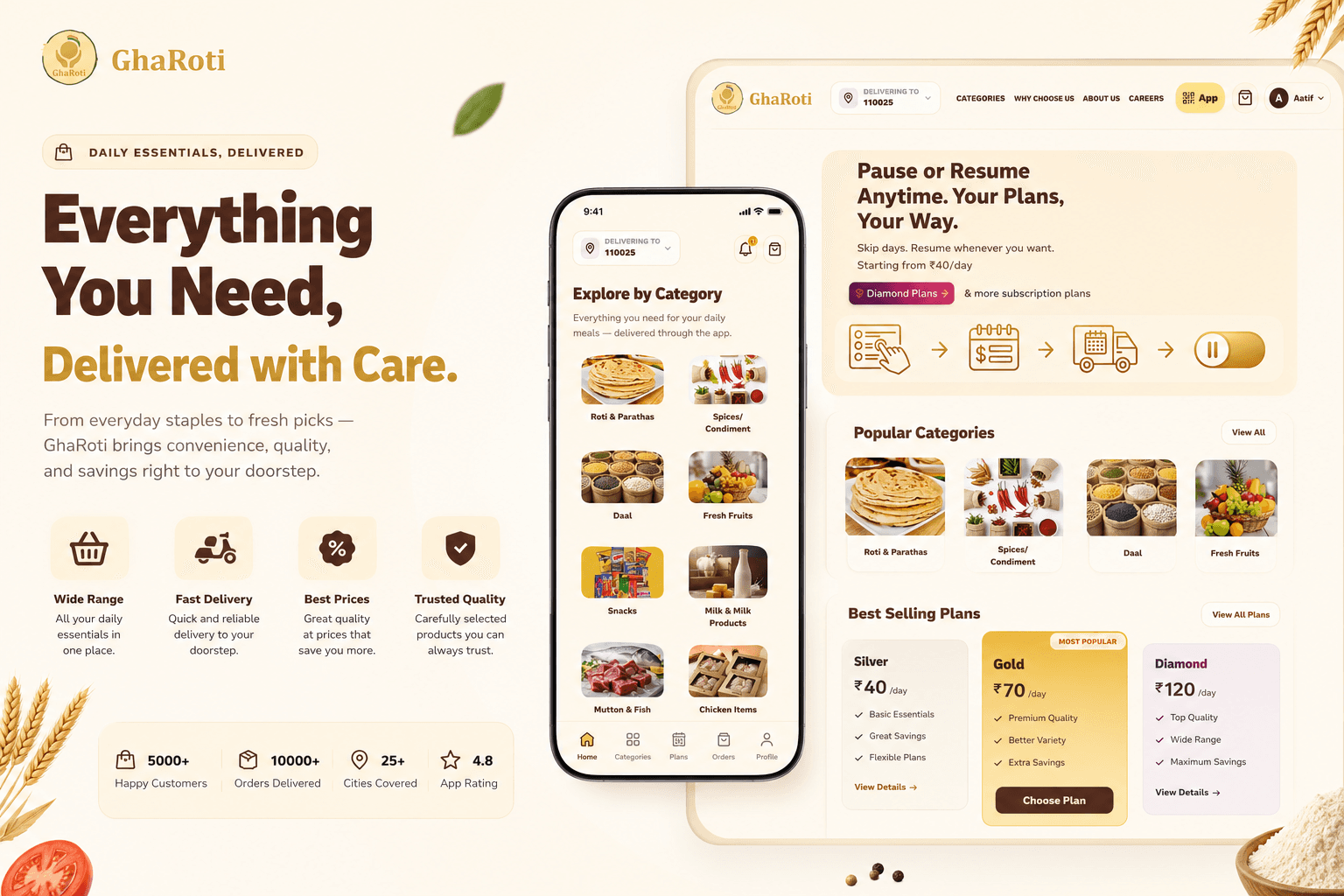 Gharoti - Ecom/Subscription web application
